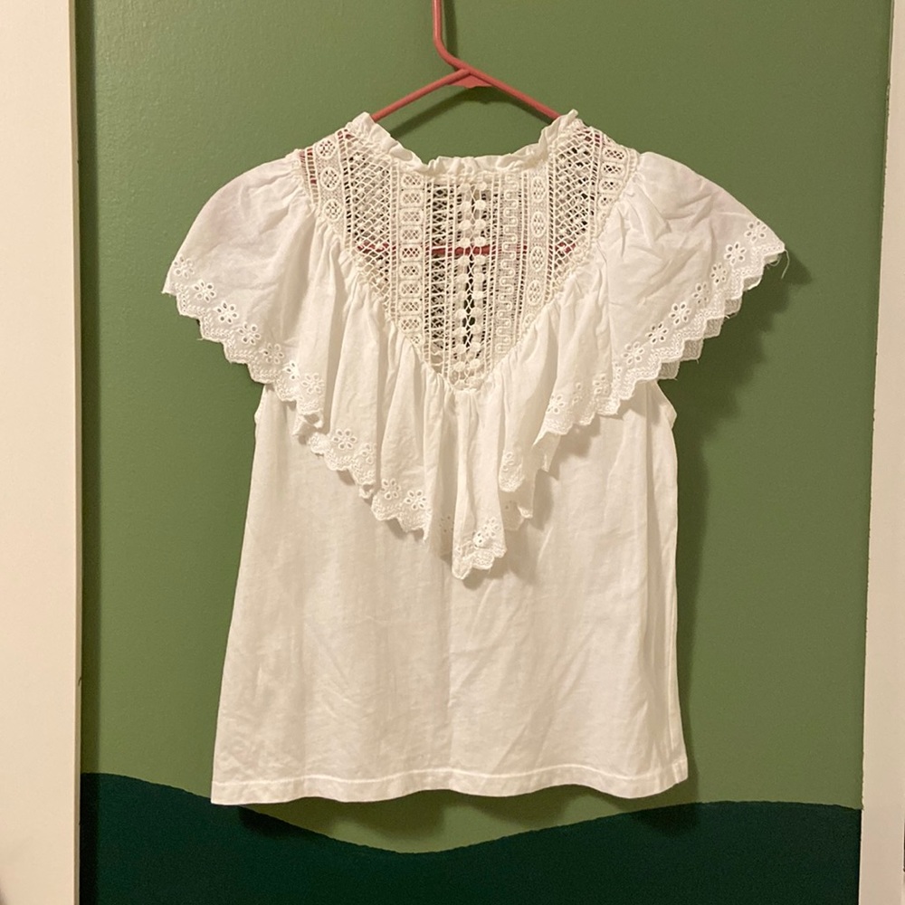 MANGO - Lacy white Blouse